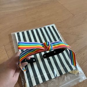 Lele sadoughi headband rainbow ribbon slim bow